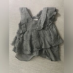 Chloe Vintage Gingham Ruffle Top size 38